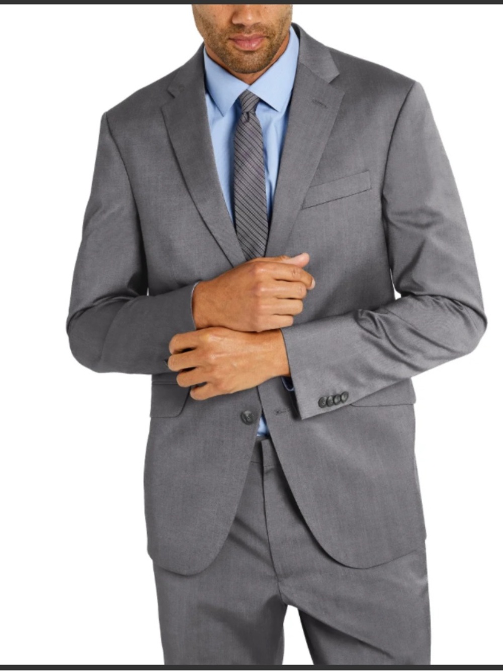 Kenneth Cole Reaction Mens Gray Suit Jacket Blazar